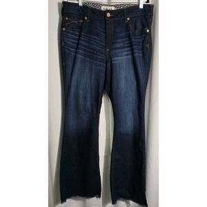 Ariat REAL Denim Jeans Perfect Rise Flare Womens 34R Stretch 34x34 Raw Hem NWT